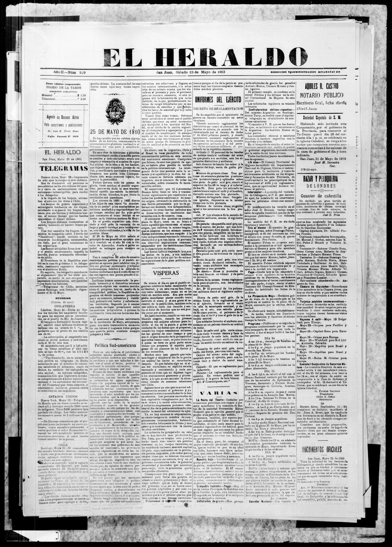 Portada · 23 de Mayo de 1903