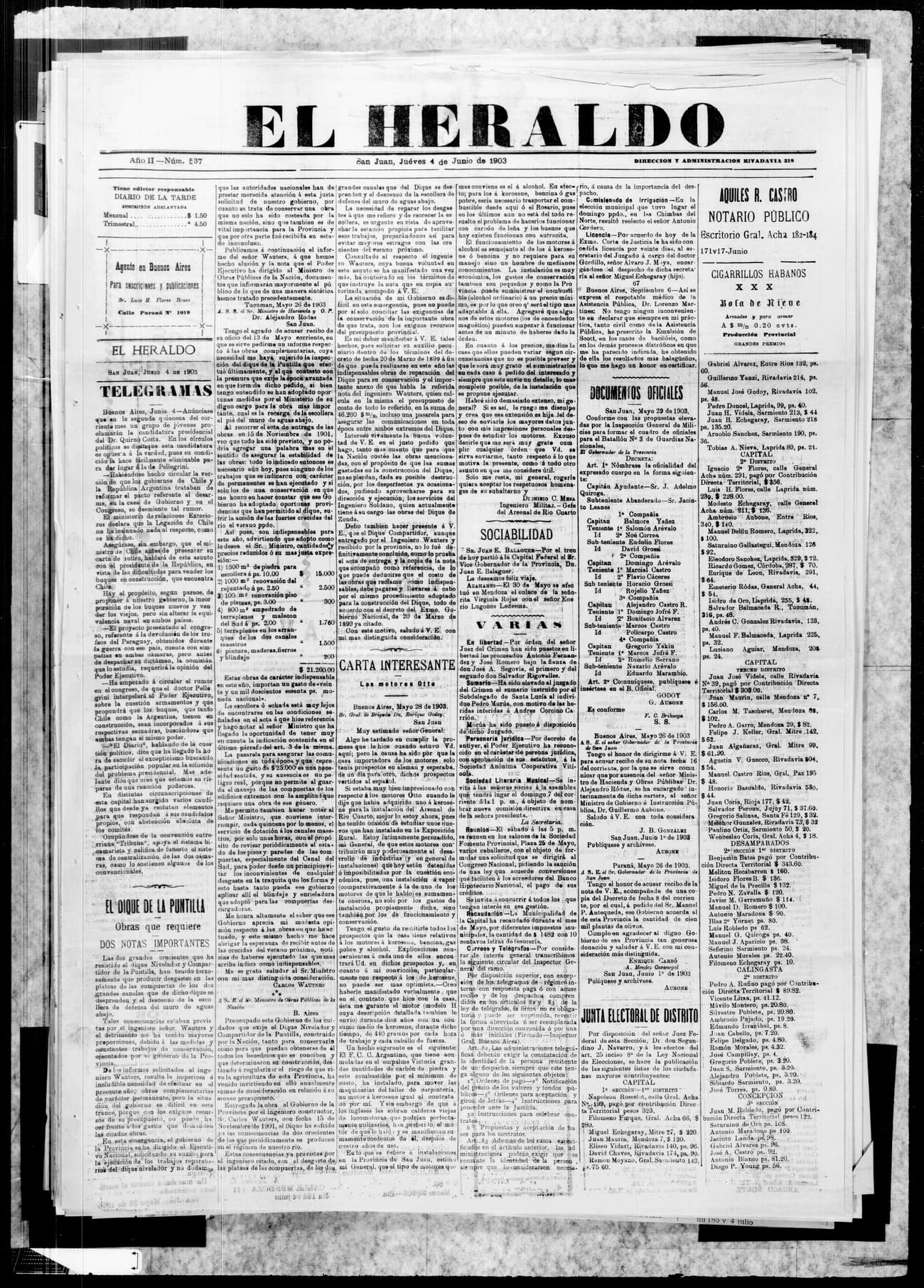 Portada · 4 de Junio de 1903