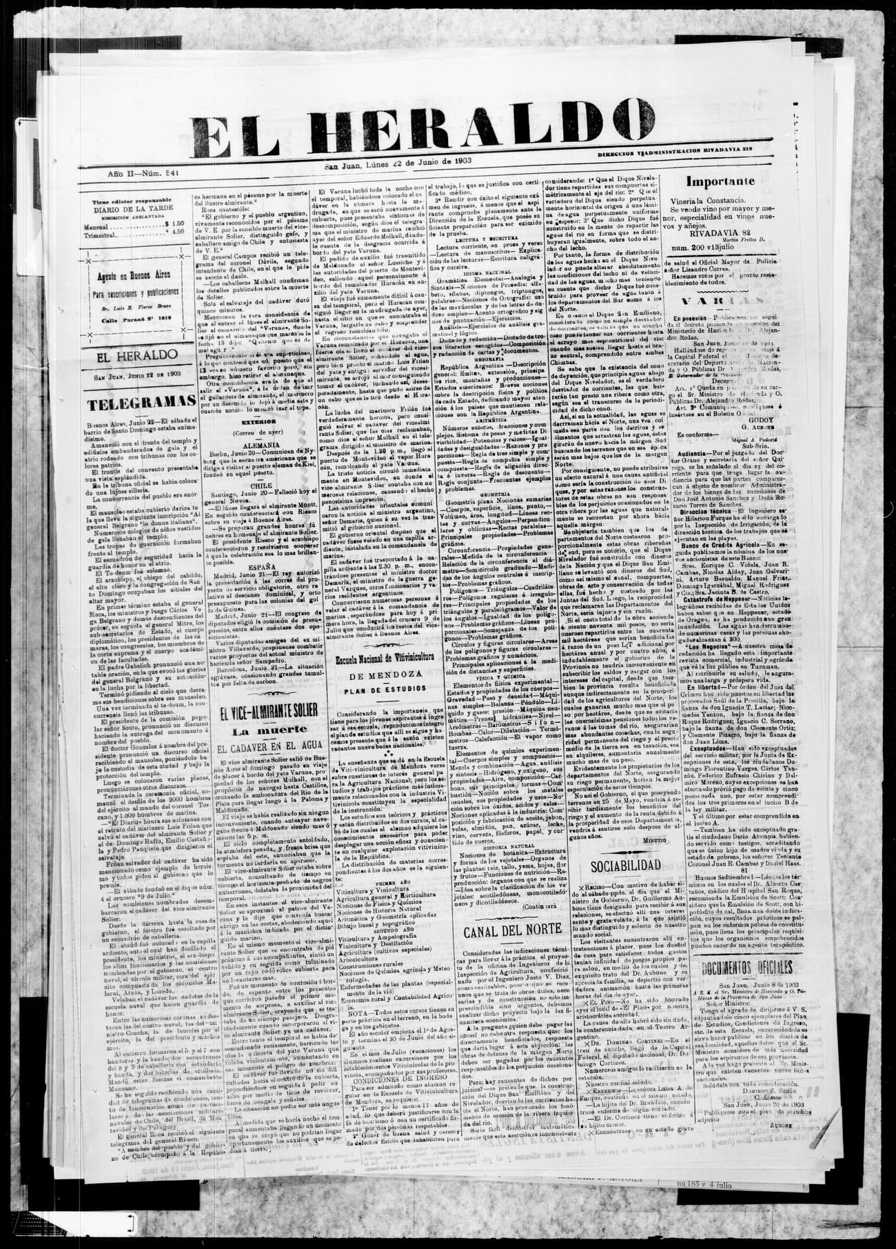Portada · 22 de Junio de 1903
