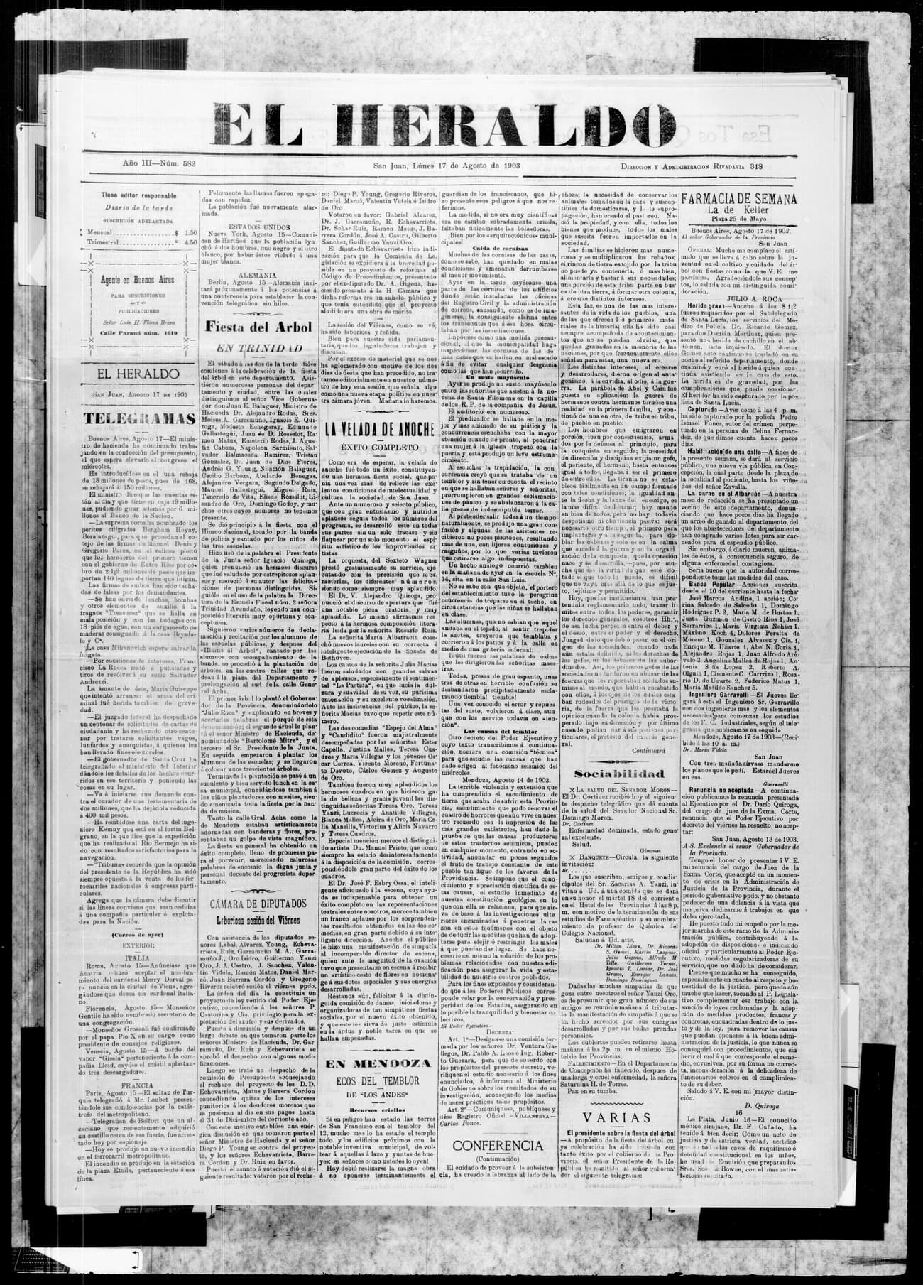 Portada · 17 de Agosto de 1903