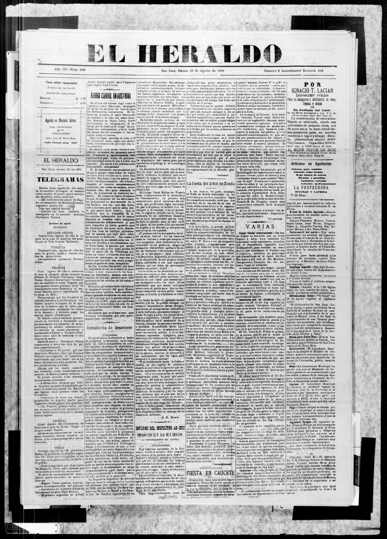 Portada · 25 de Agosto de 1903