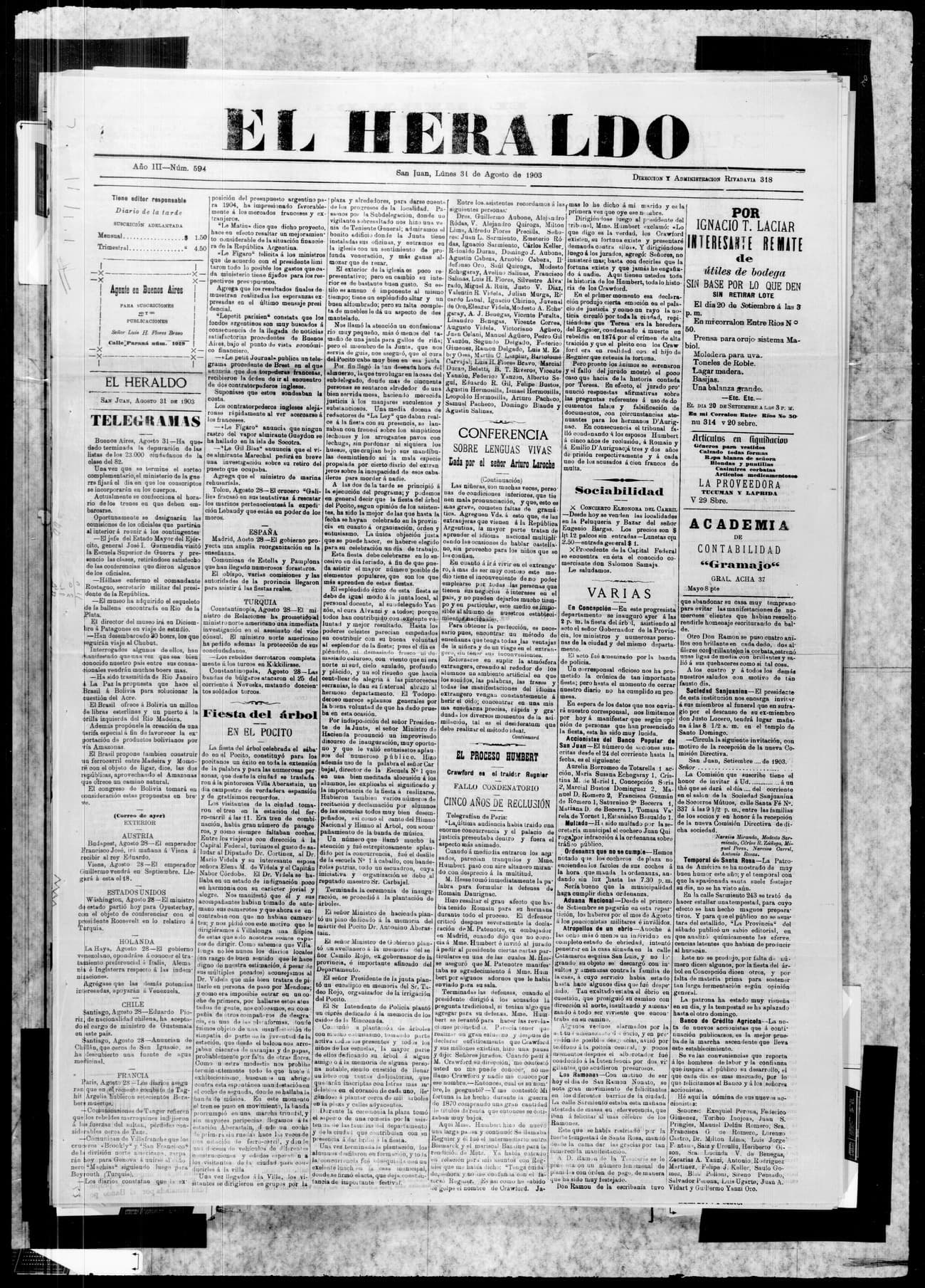 Portada · 31 de Agosto de 1903