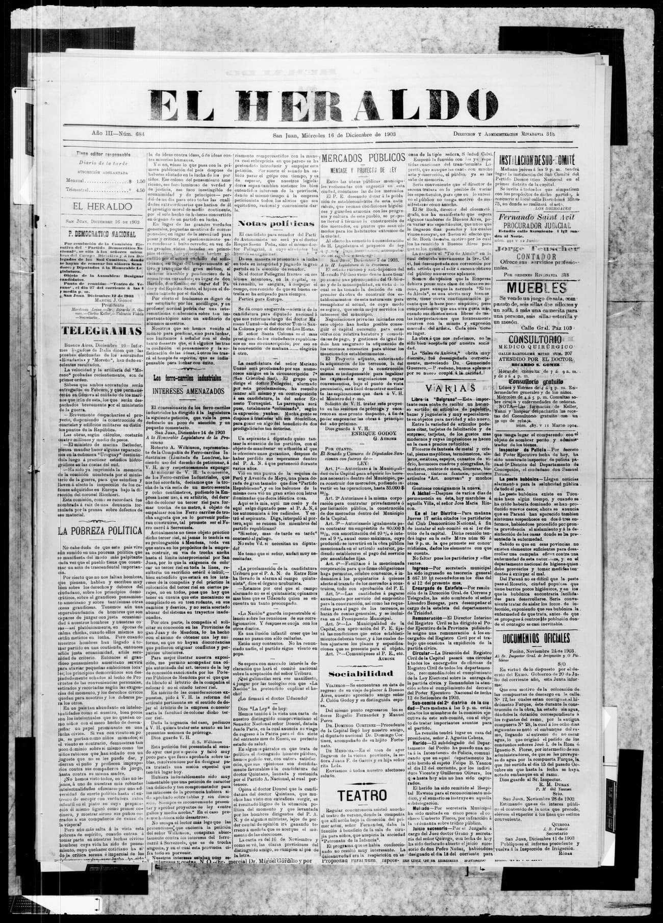 Portada · 16 de Diciembre de 1903