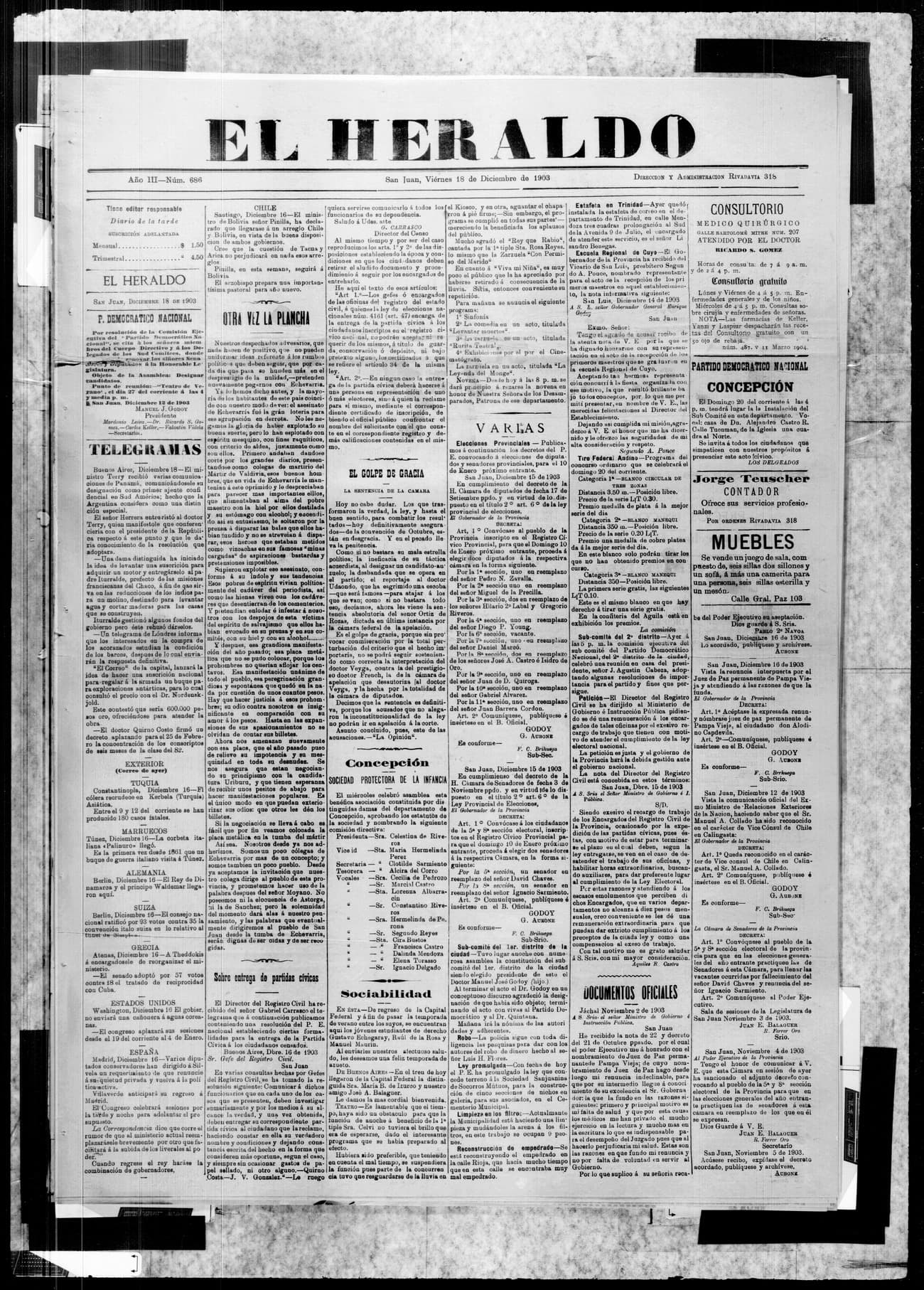 Portada · 18 de Diciembre de 1903