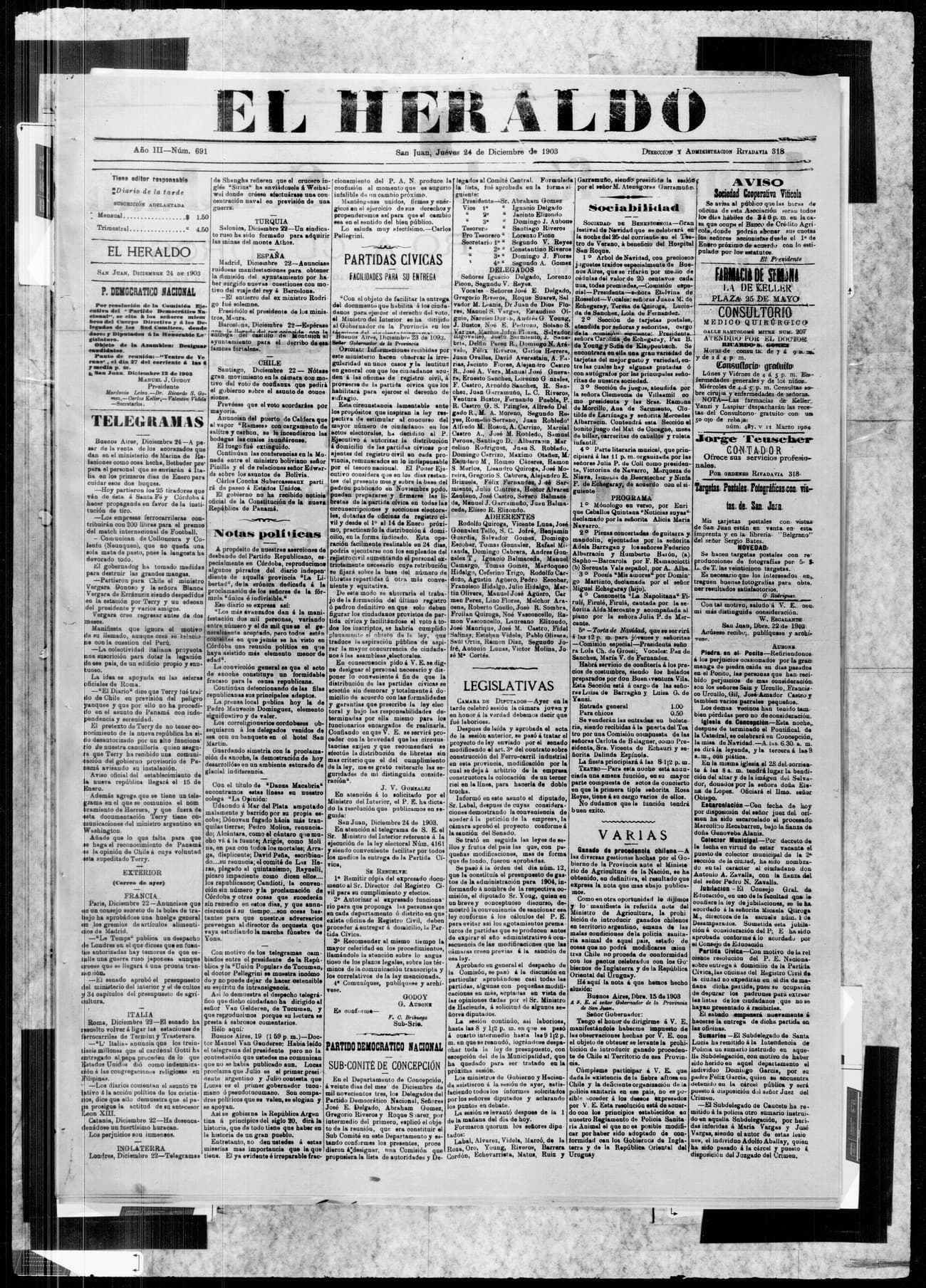 Portada · 24 de Diciembre de 1903
