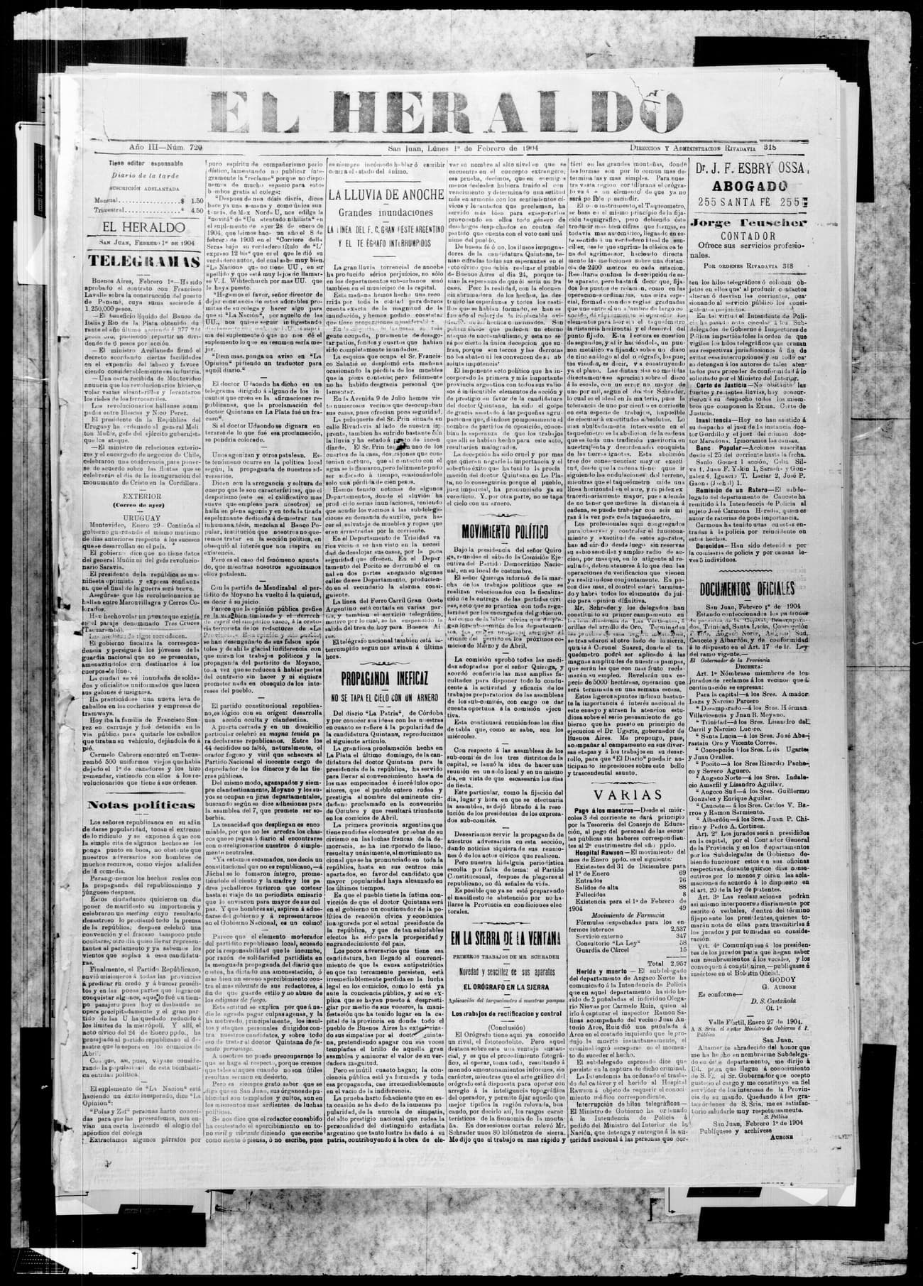 Portada · 1 de Febrero de 1904