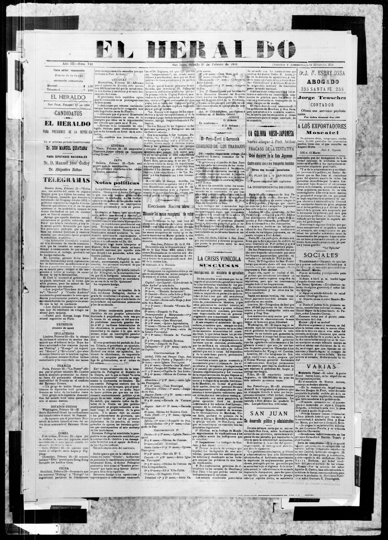 Portada · 27 de Febrero de 1904