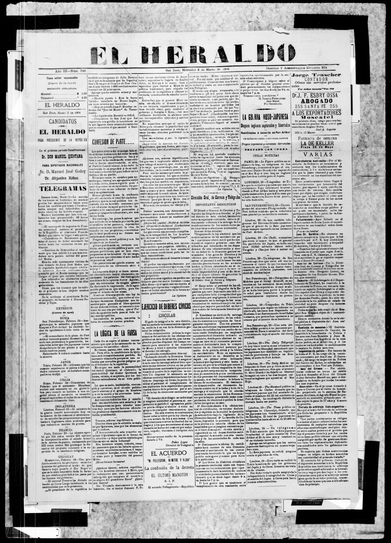 Portada · 2 de Marzo de 1904