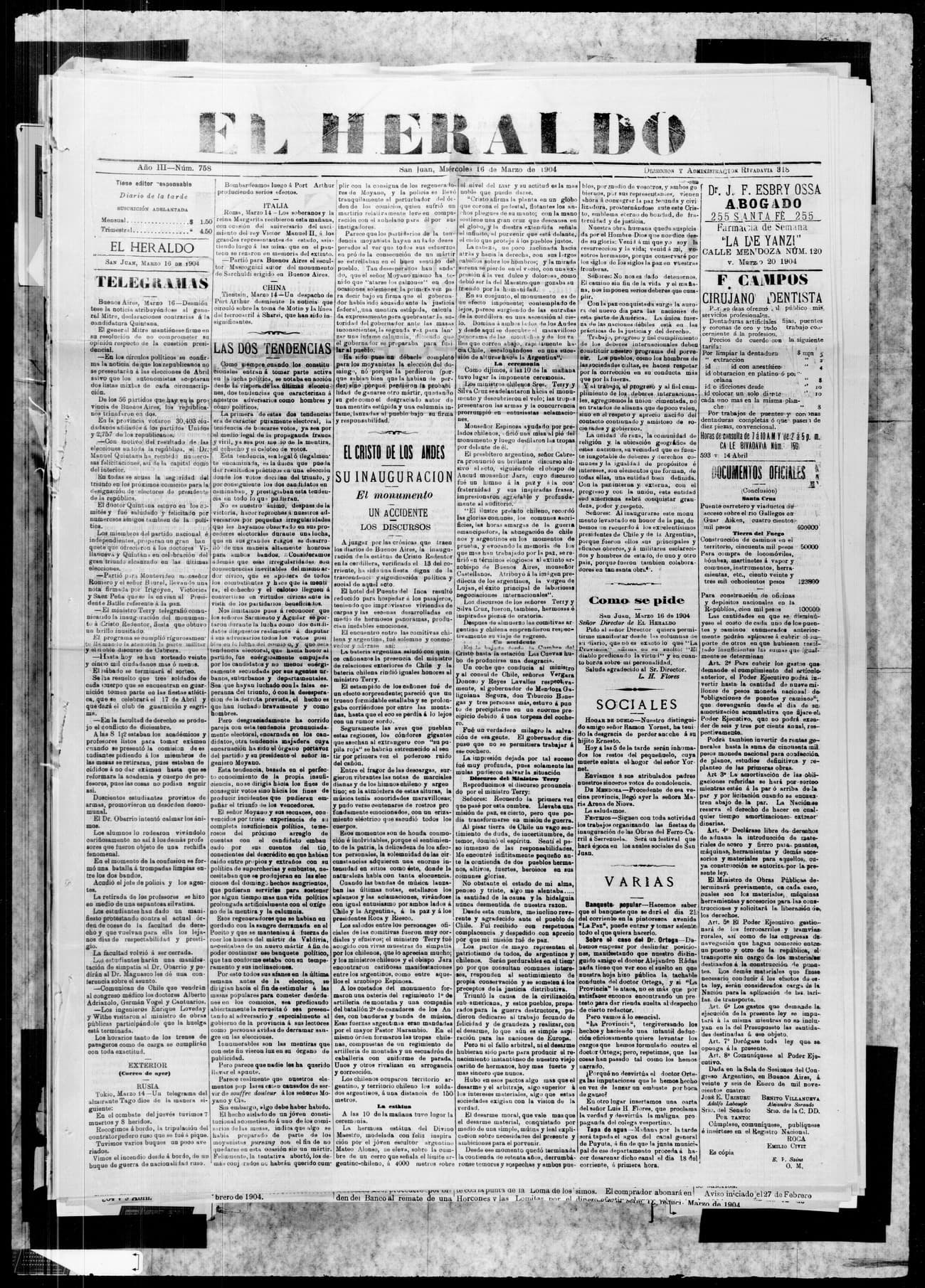 Portada · 16 de Marzo de 1904