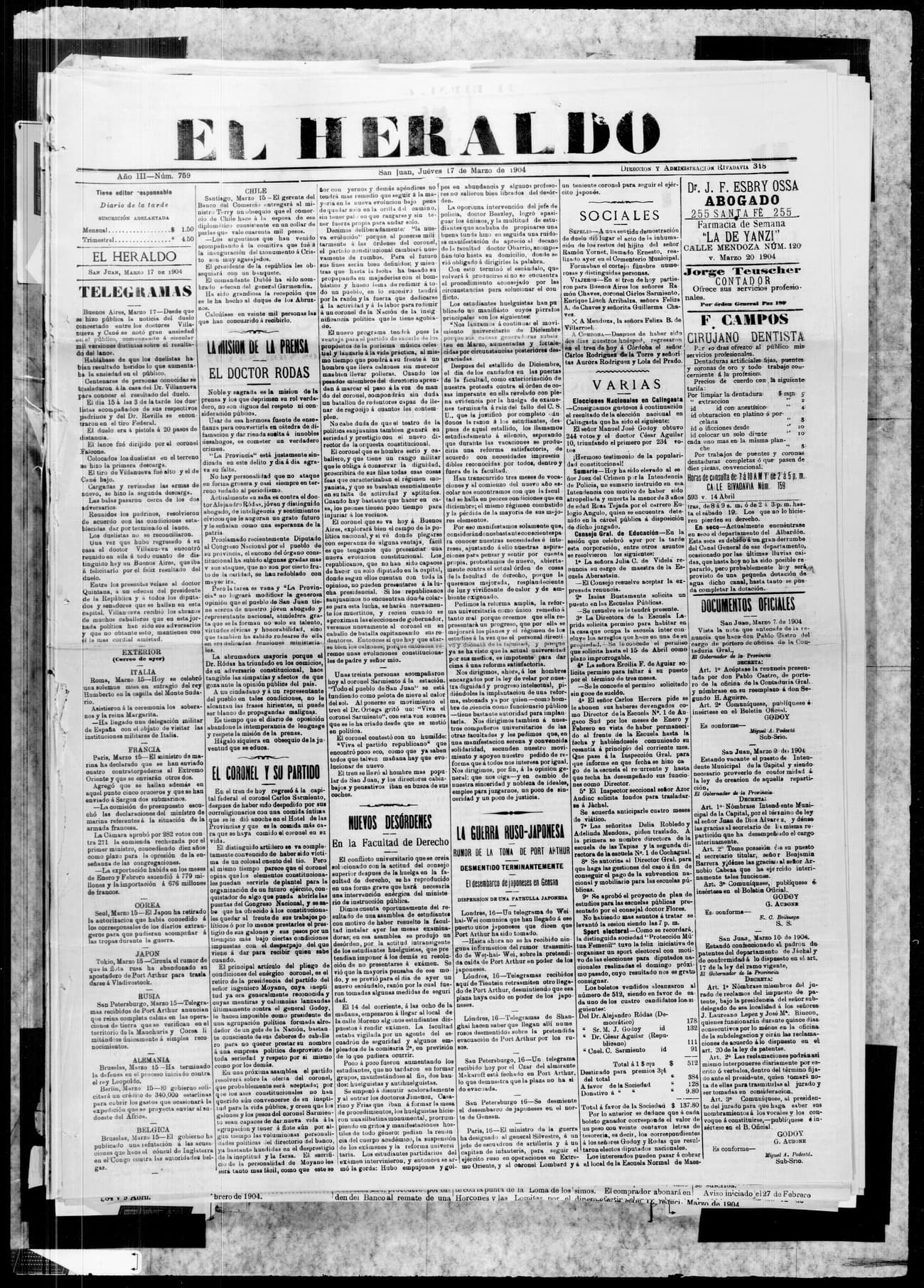 Portada · 17 de Marzo de 1904