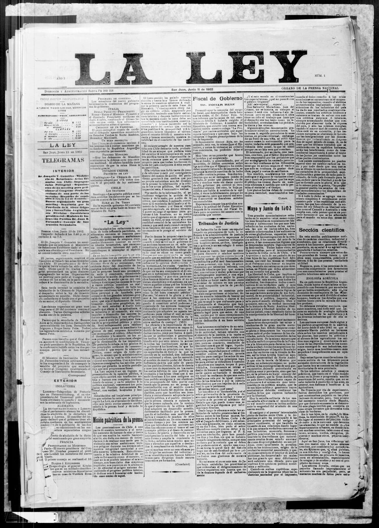 Portada · 11 de Junio de 1902