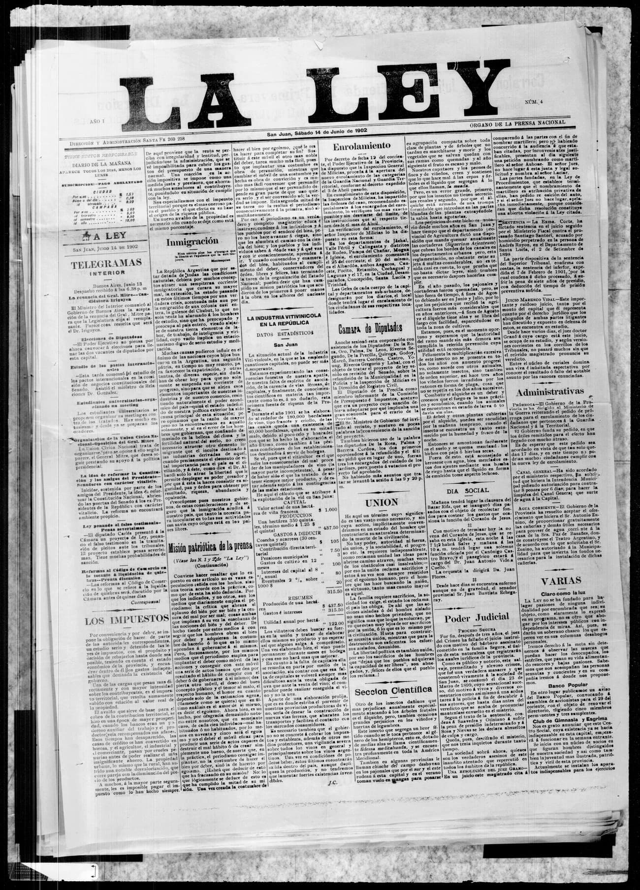 Portada · 14 de Junio de 1902