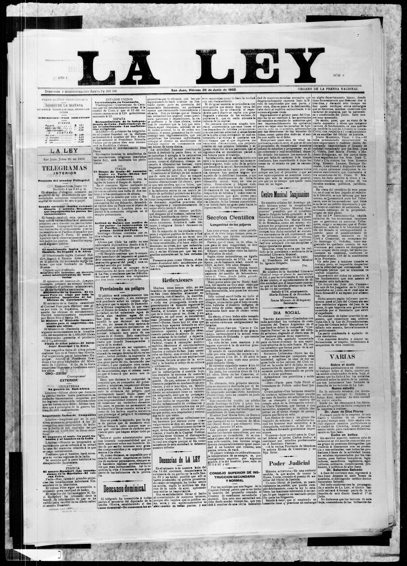 Portada · 20 de Junio de 1902
