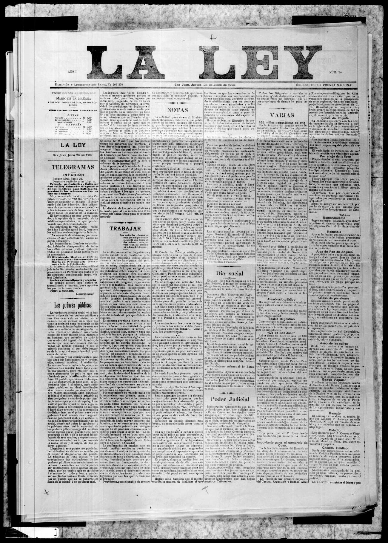 Portada · 26 de Junio de 1902