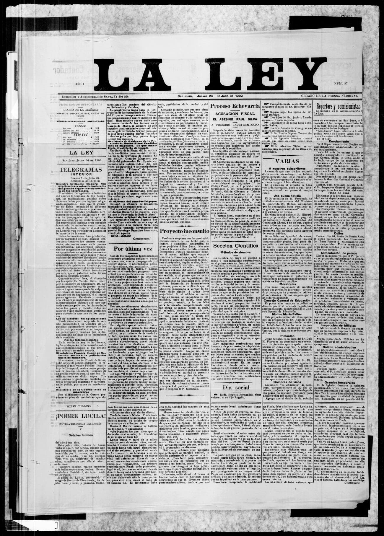 Portada · 24 de Julio de 1902