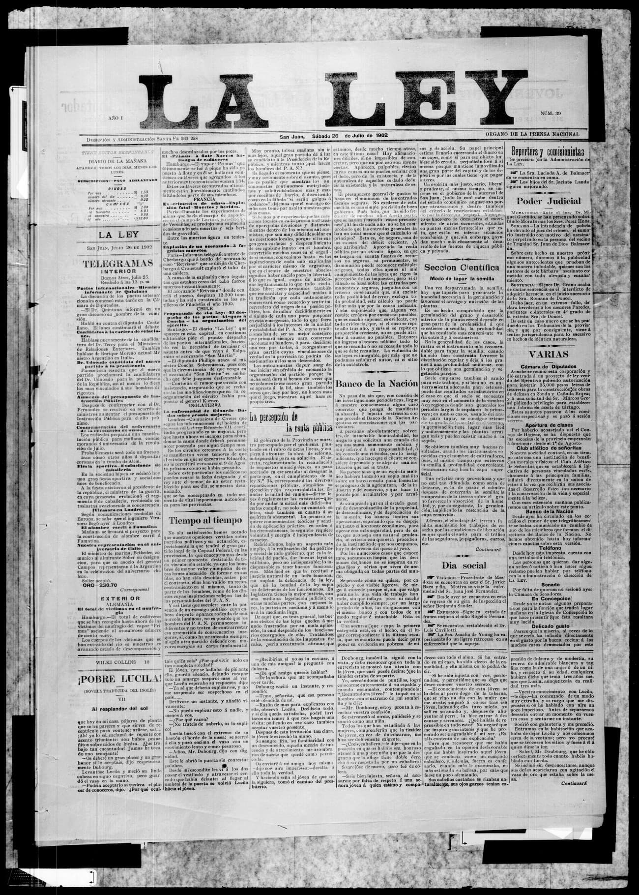 Portada · 26 de Julio de 1902