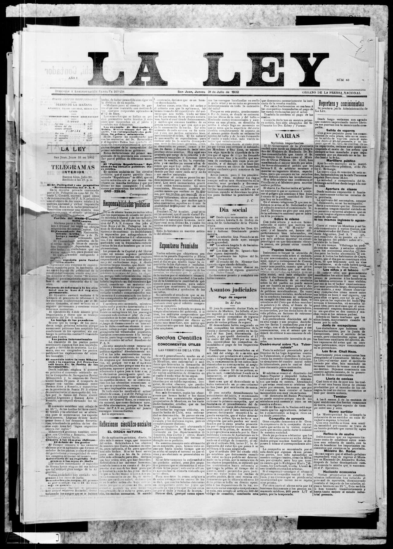 Portada · 31 de Julio de 1902
