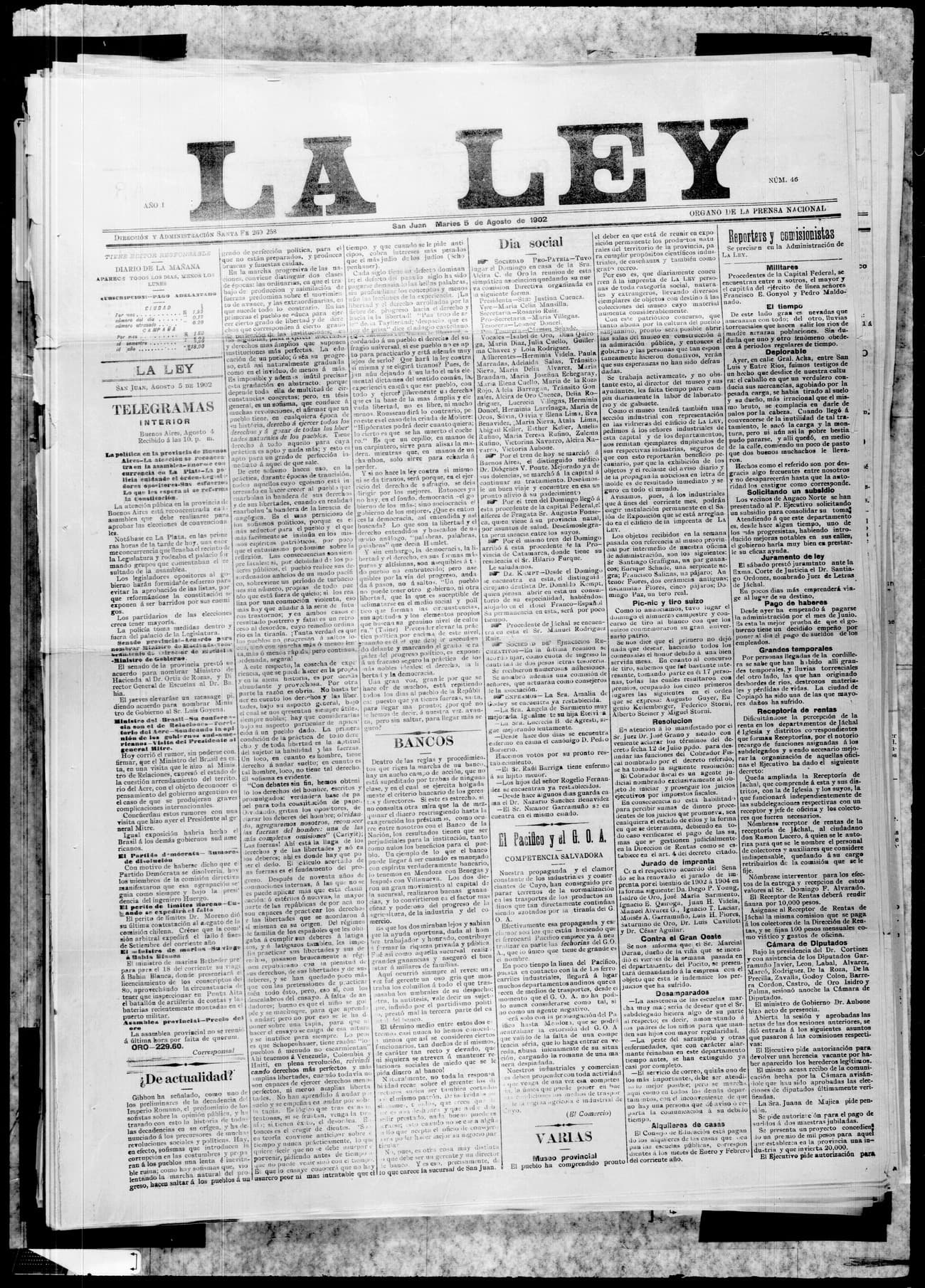 Portada · 5 de Agosto de 1902