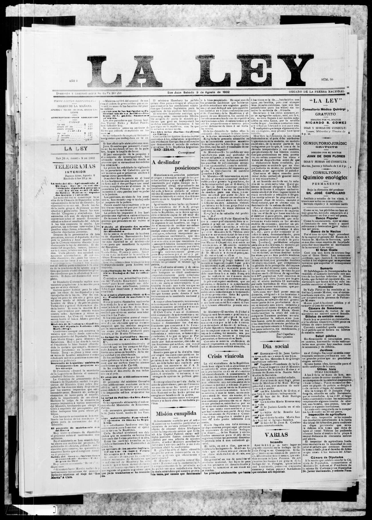 Portada · 9 de Agosto de 1902