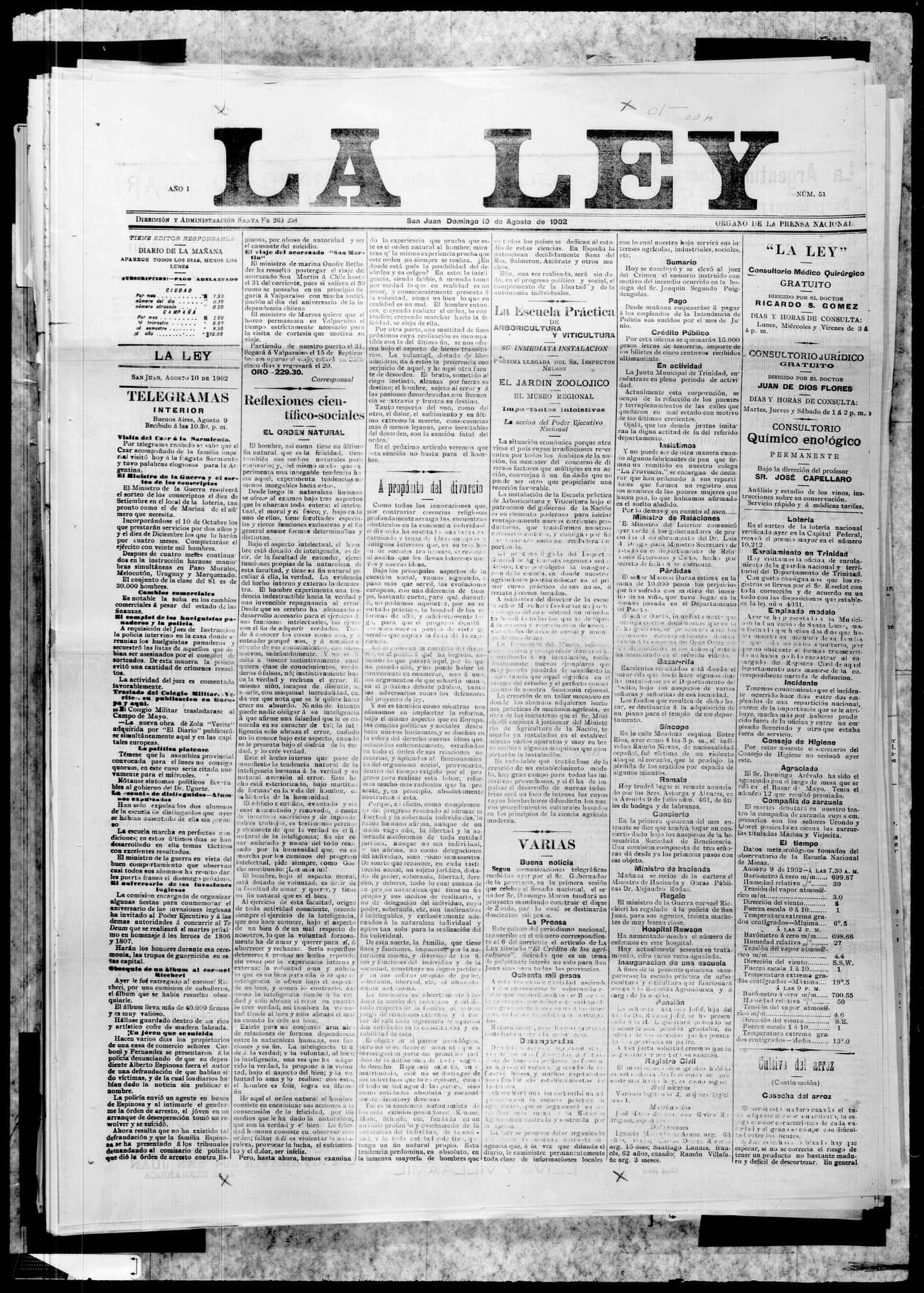 Portada · 10 de Agosto de 1902
