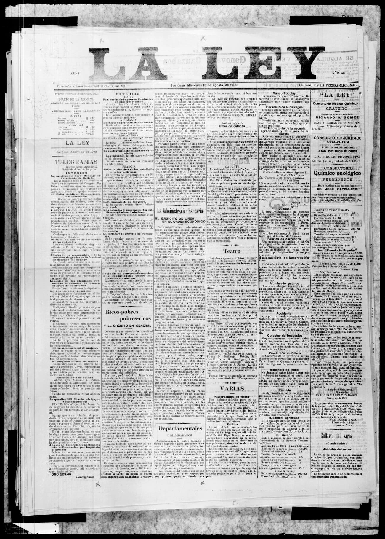 Portada · 13 de Agosto de 1902