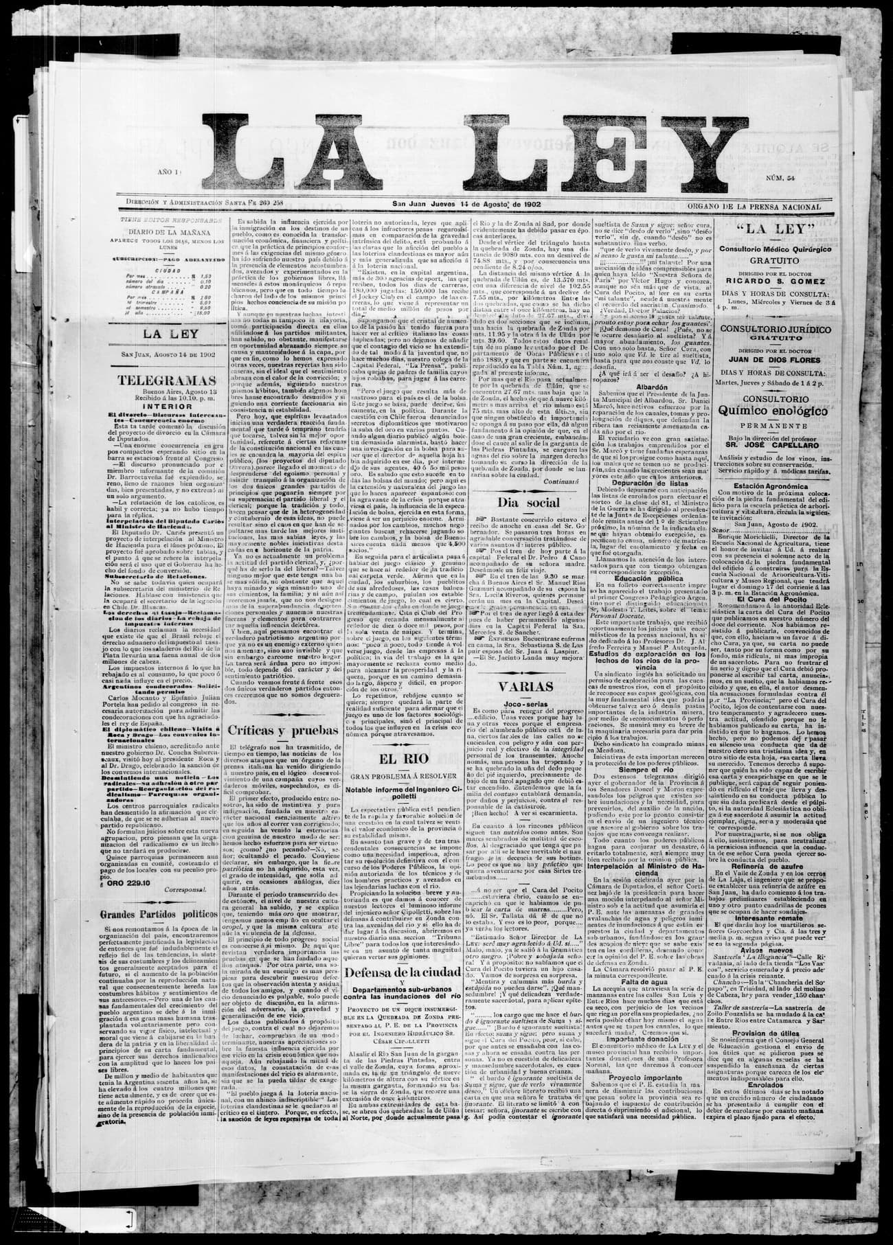Portada · 14 de Agosto de 1902