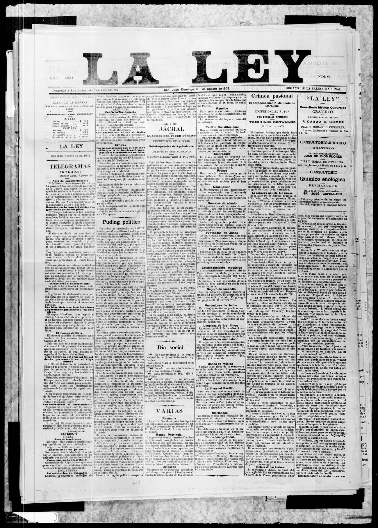 Portada · 31 de Agosto de 1902