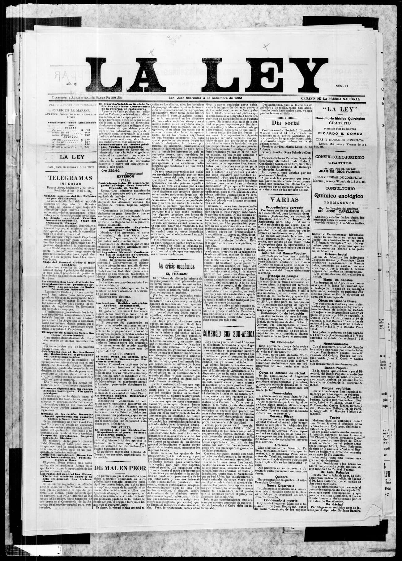Portada · 3 de Septiembre de 1902