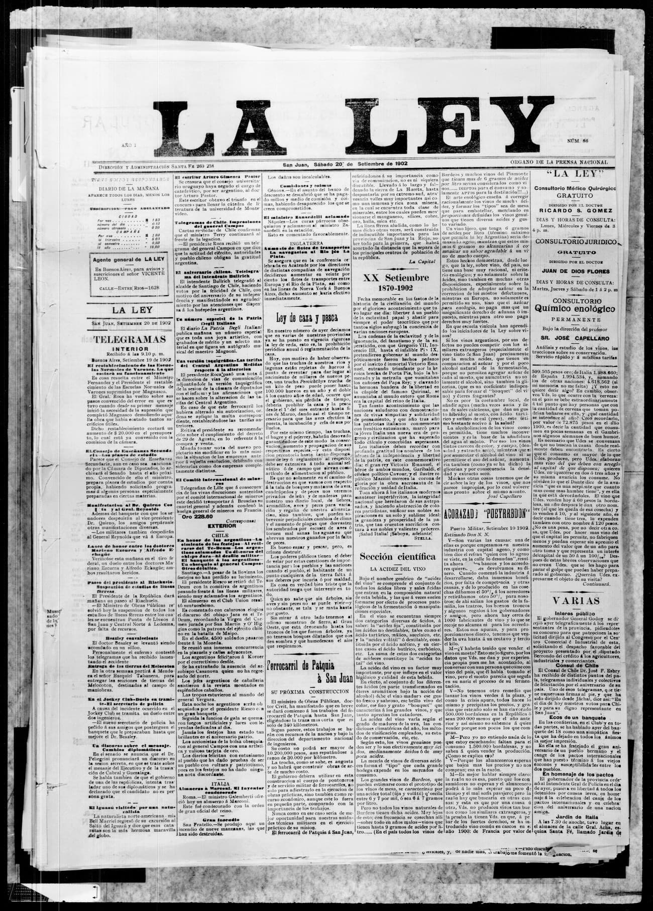 Portada · 20 de Septiembre de 1902