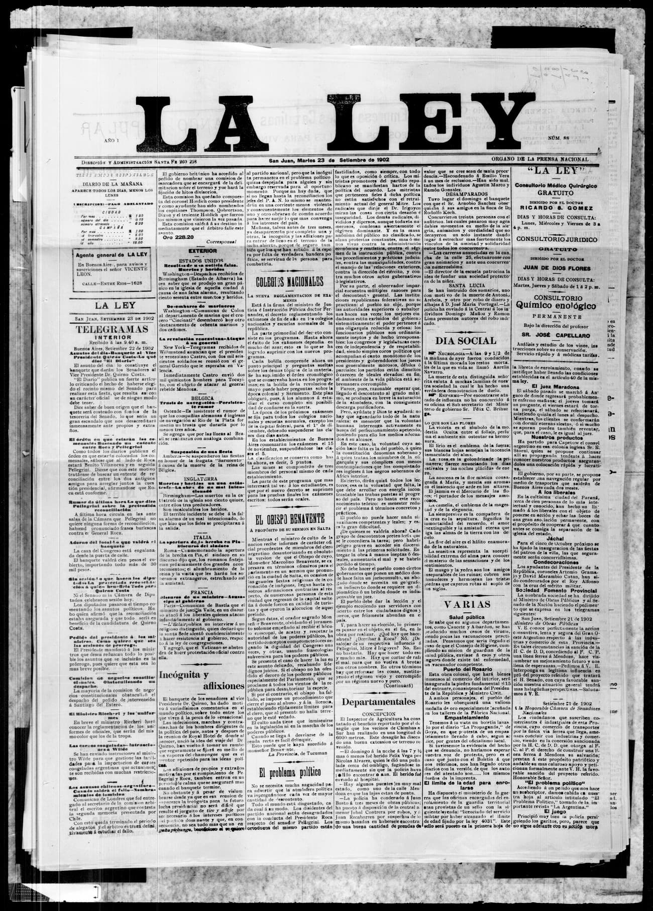 Portada · 23 de Septiembre de 1902