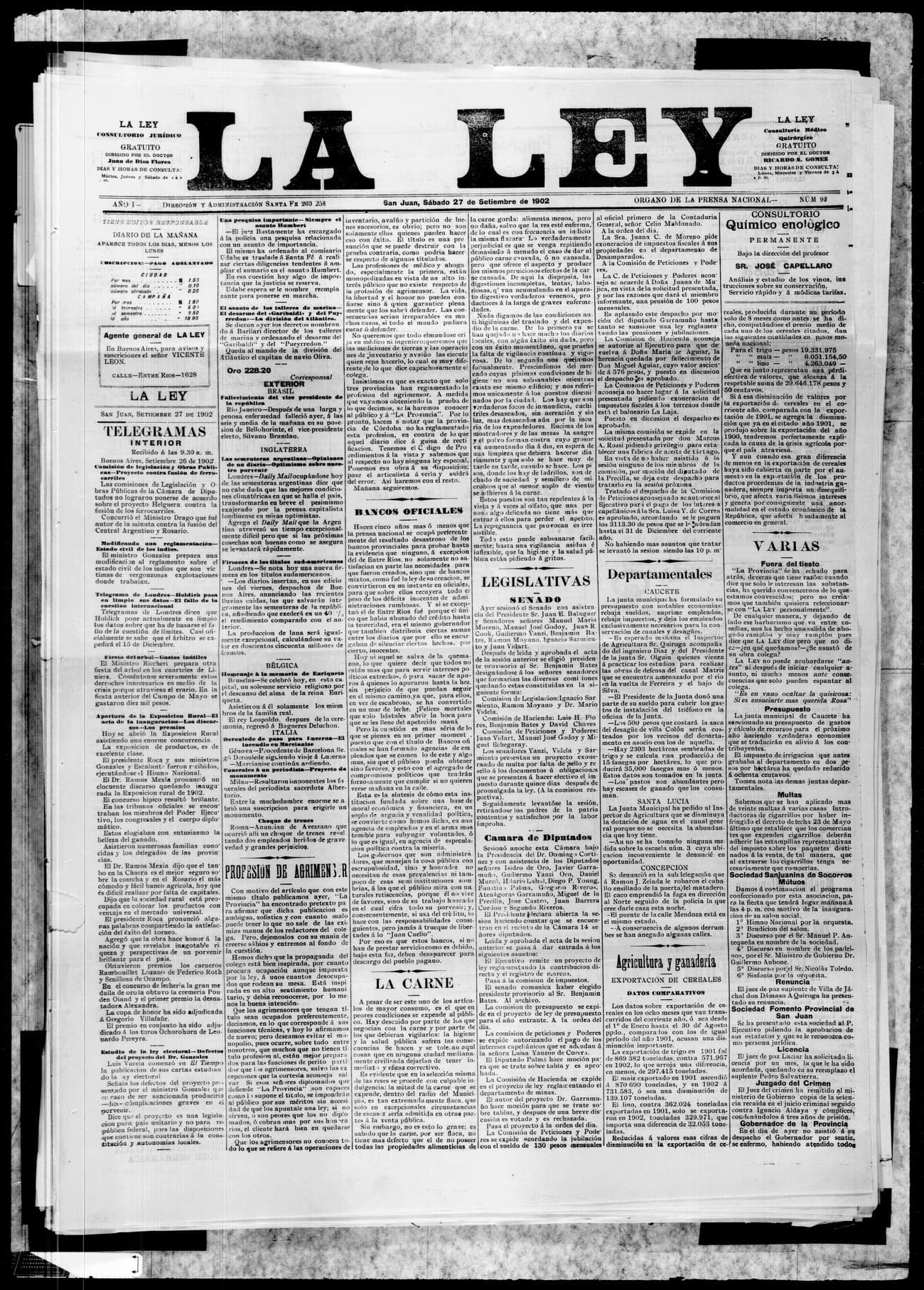 Portada · 27 de Septiembre de 1902