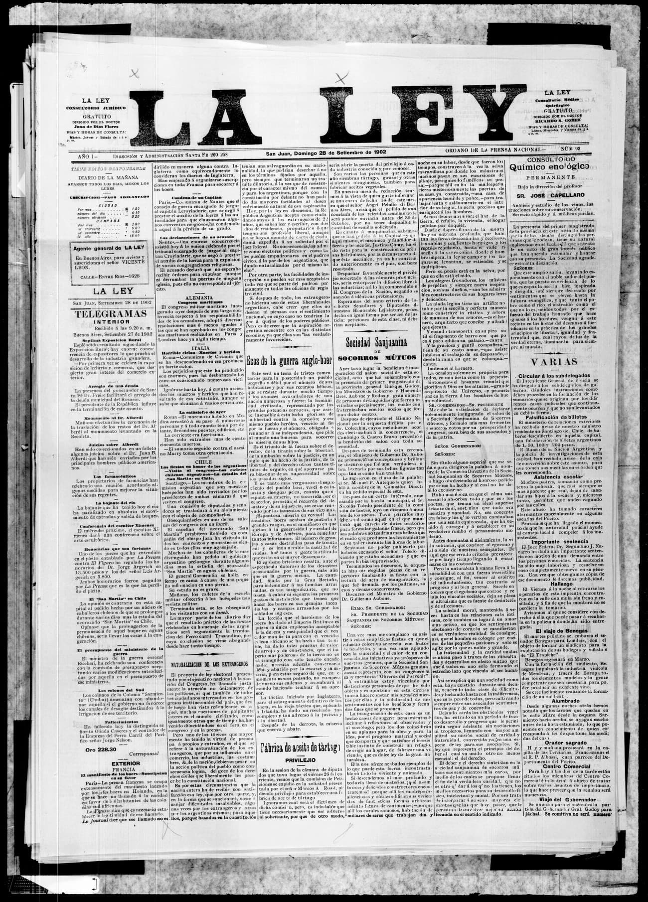 Portada · 28 de Septiembre de 1902
