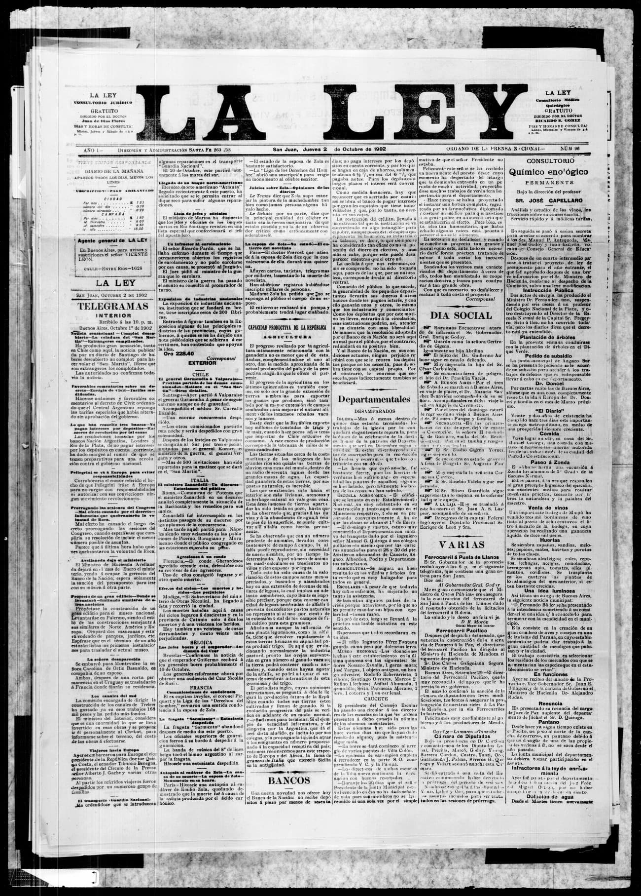 Portada · 2 de Octubre de 1902