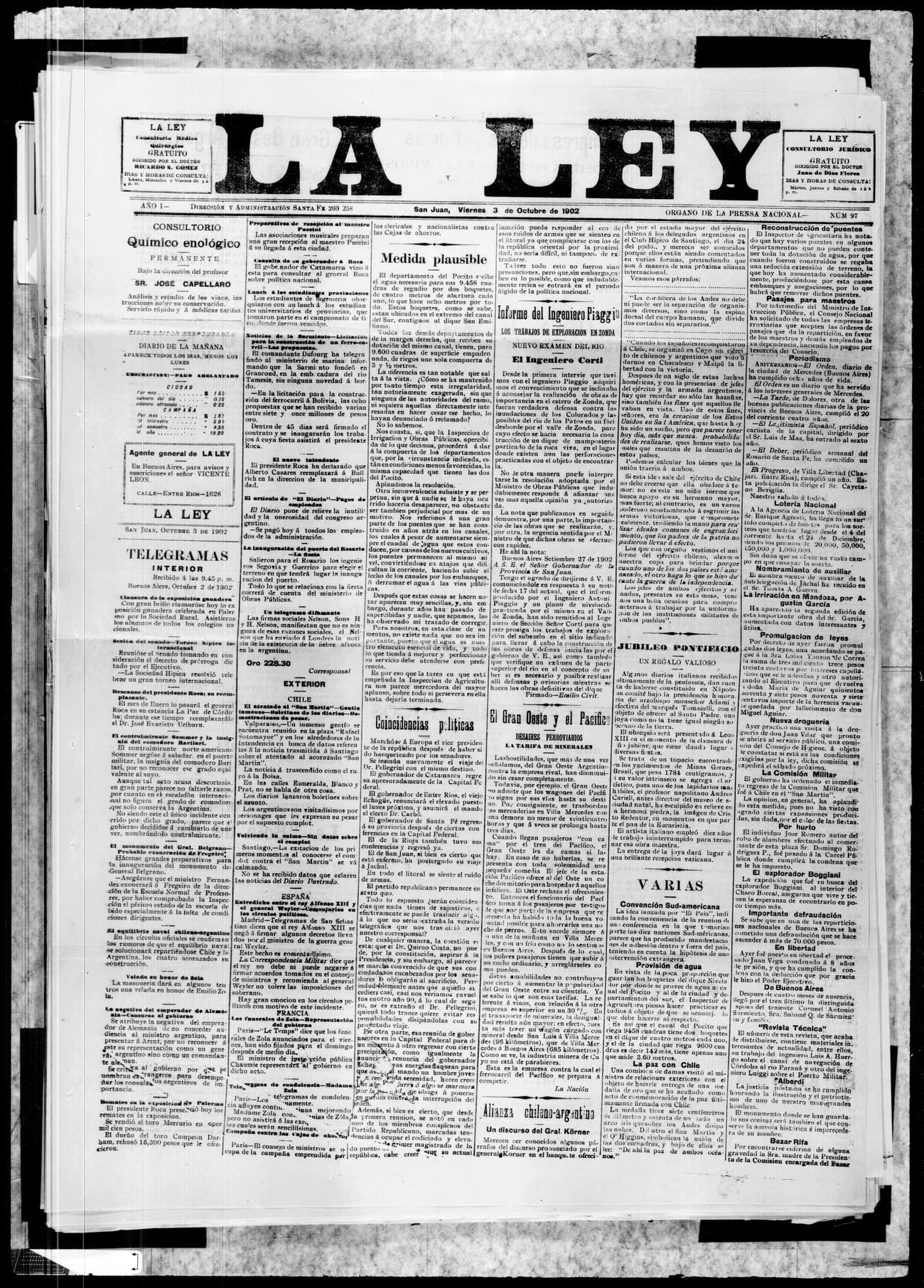 Portada · 3 de Octubre de 1902
