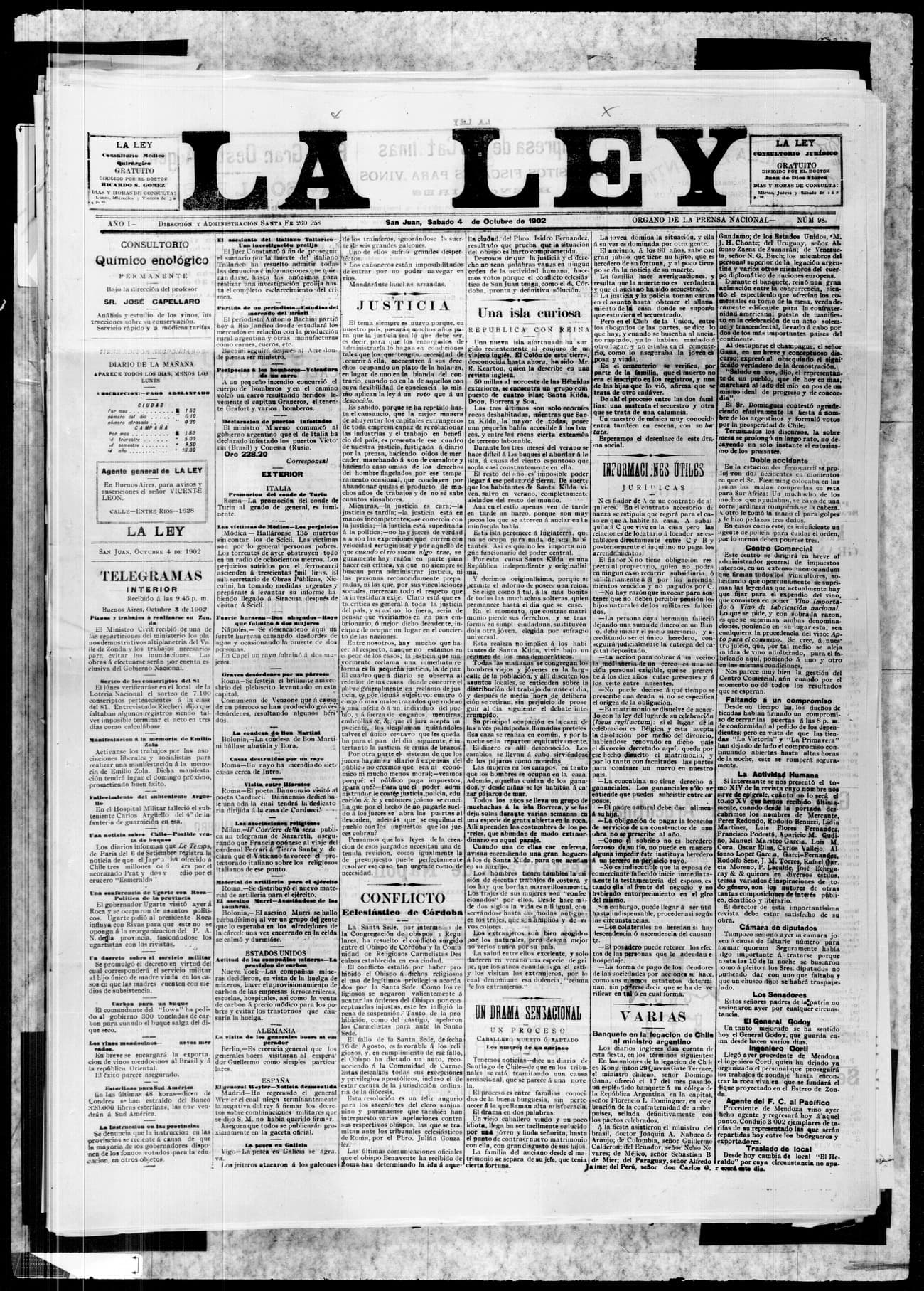 Portada · 4 de Octubre de 1902