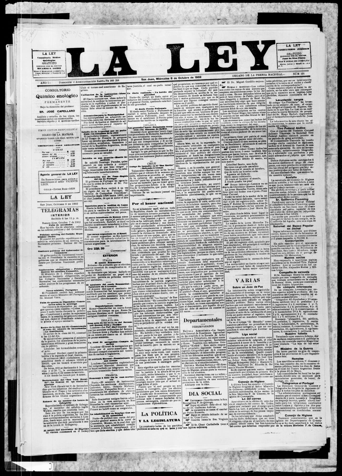 Portada · 8 de Octubre de 1902
