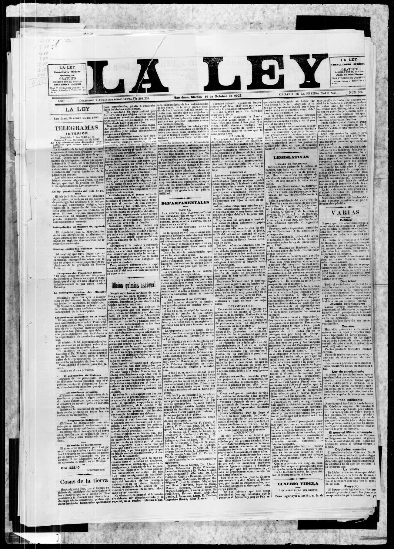 Portada · 14 de Octubre de 1902