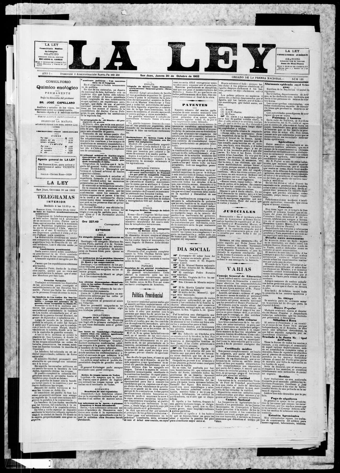 Portada · 30 de Octubre de 1902