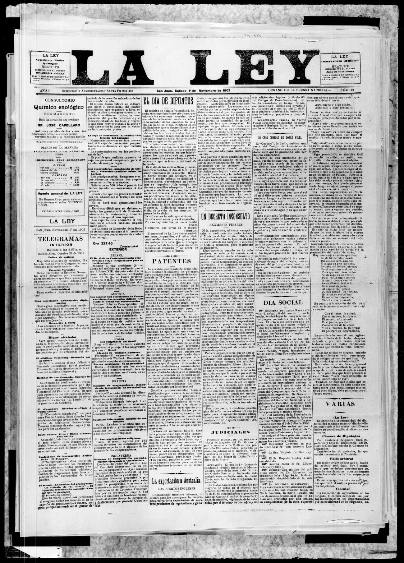 Portada · 1 de Noviembre de 1902