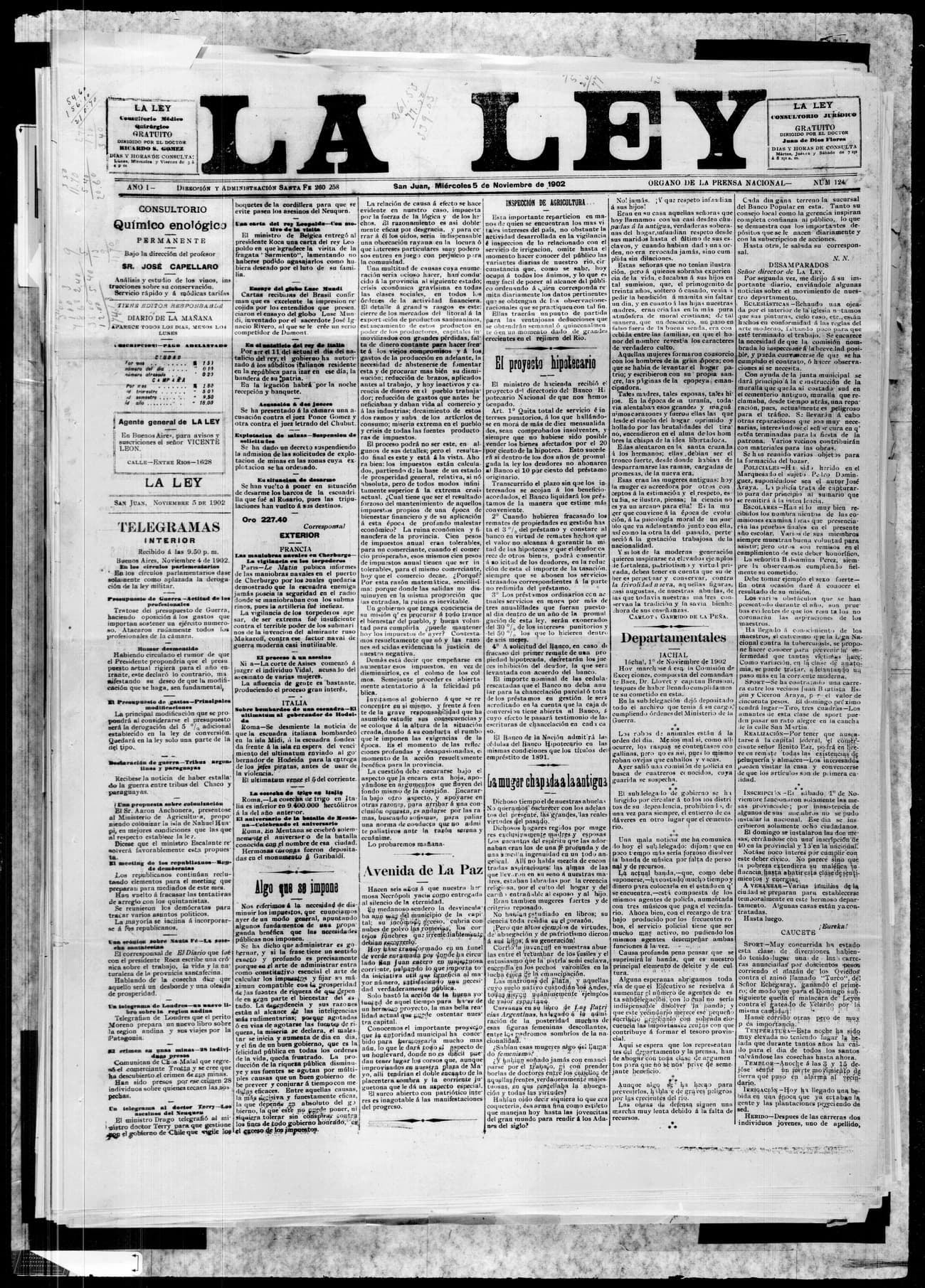 Portada · 5 de Noviembre de 1902