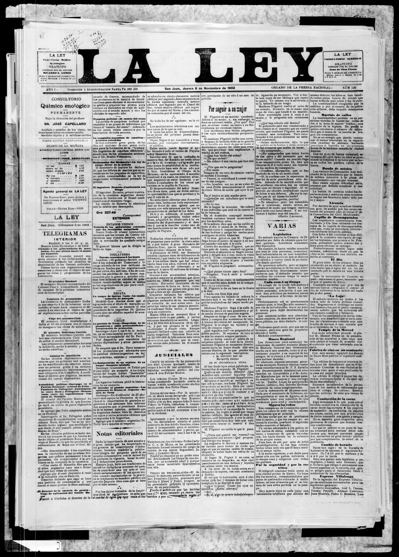 Portada · 6 de Noviembre de 1902