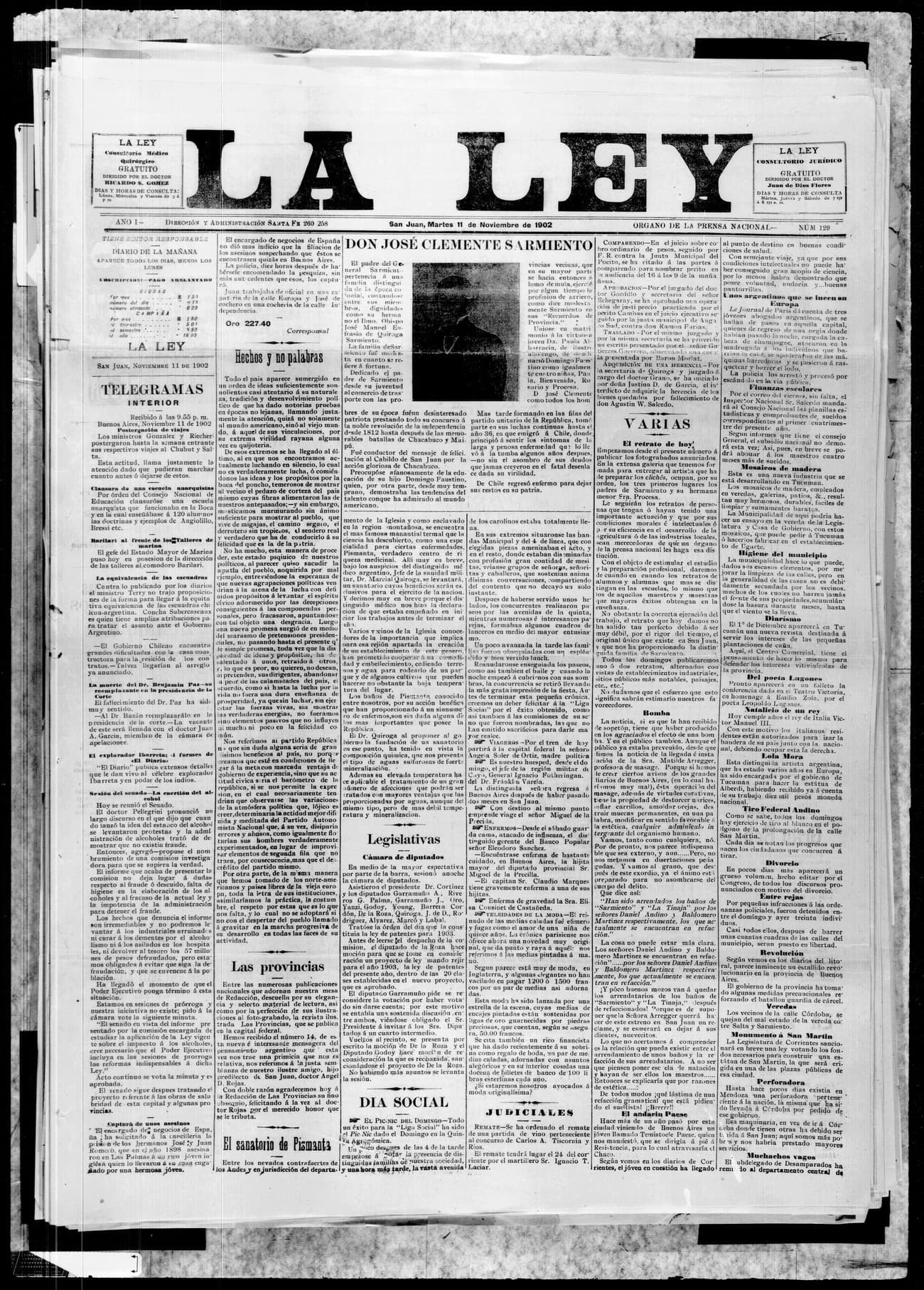 Portada · 11 de Noviembre de 1902