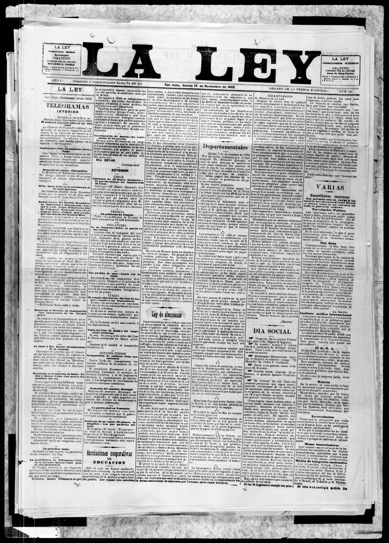Portada · 13 de Noviembre de 1902