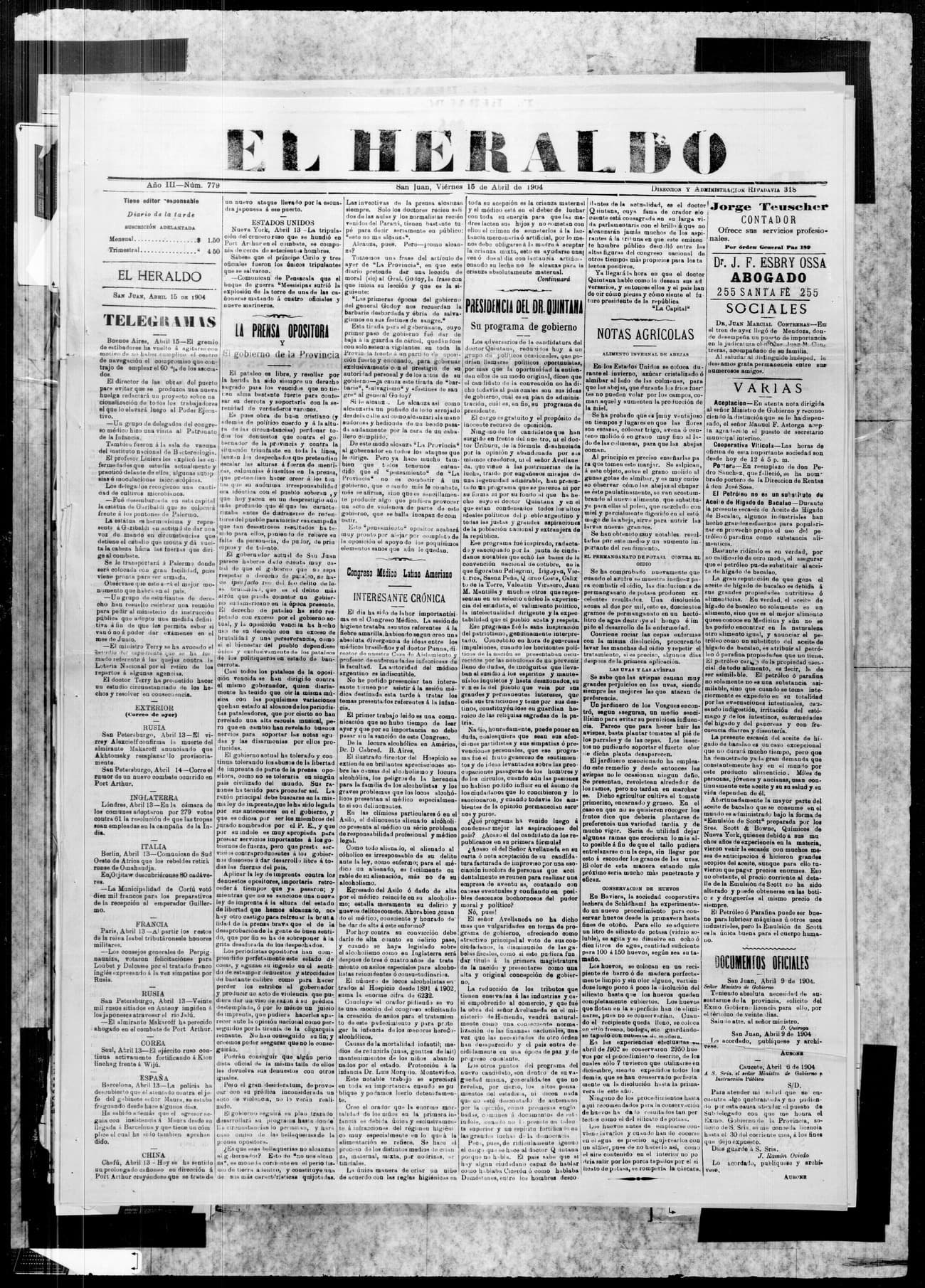Portada · 15 de Abril de 1904