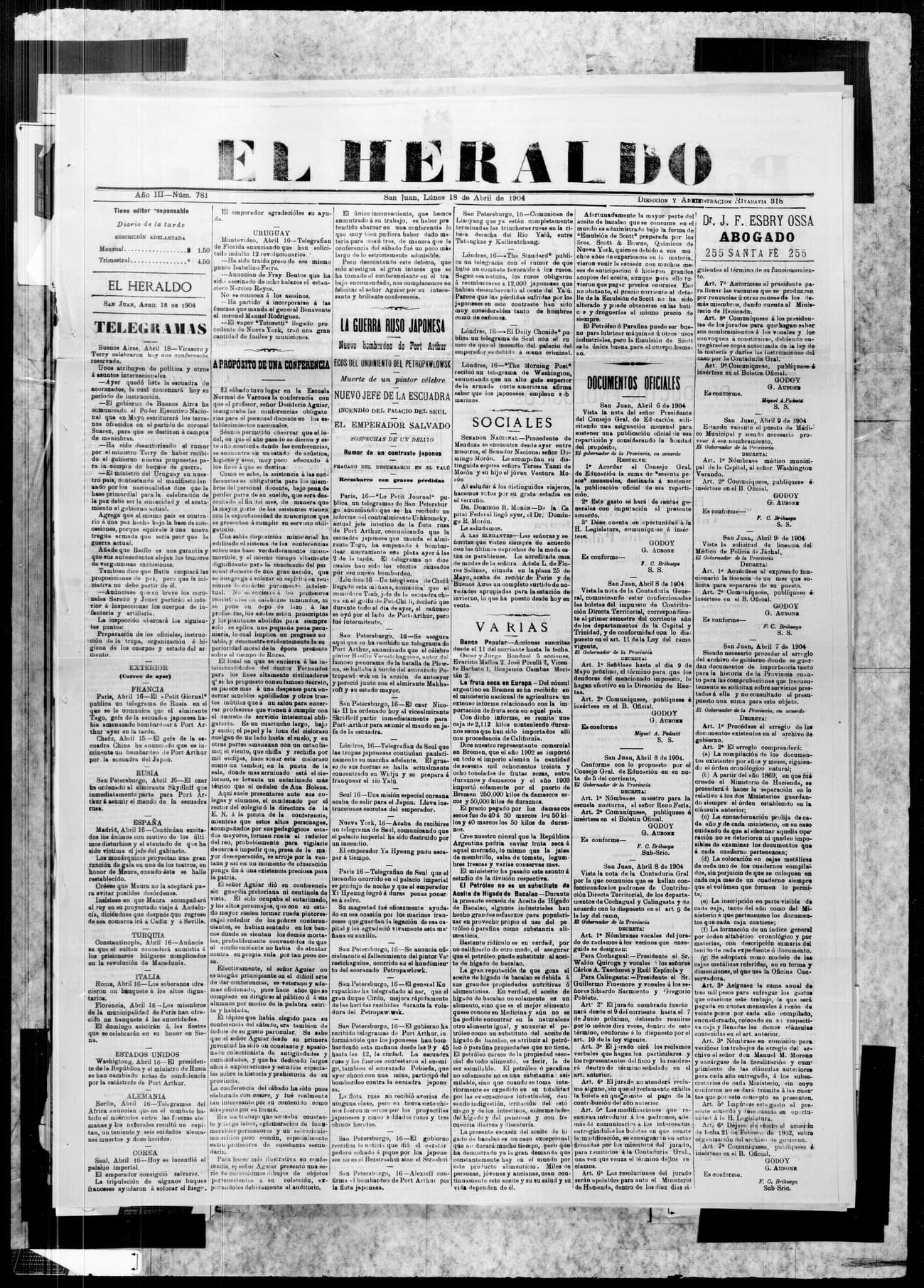Portada · 18 de Abril de 1904