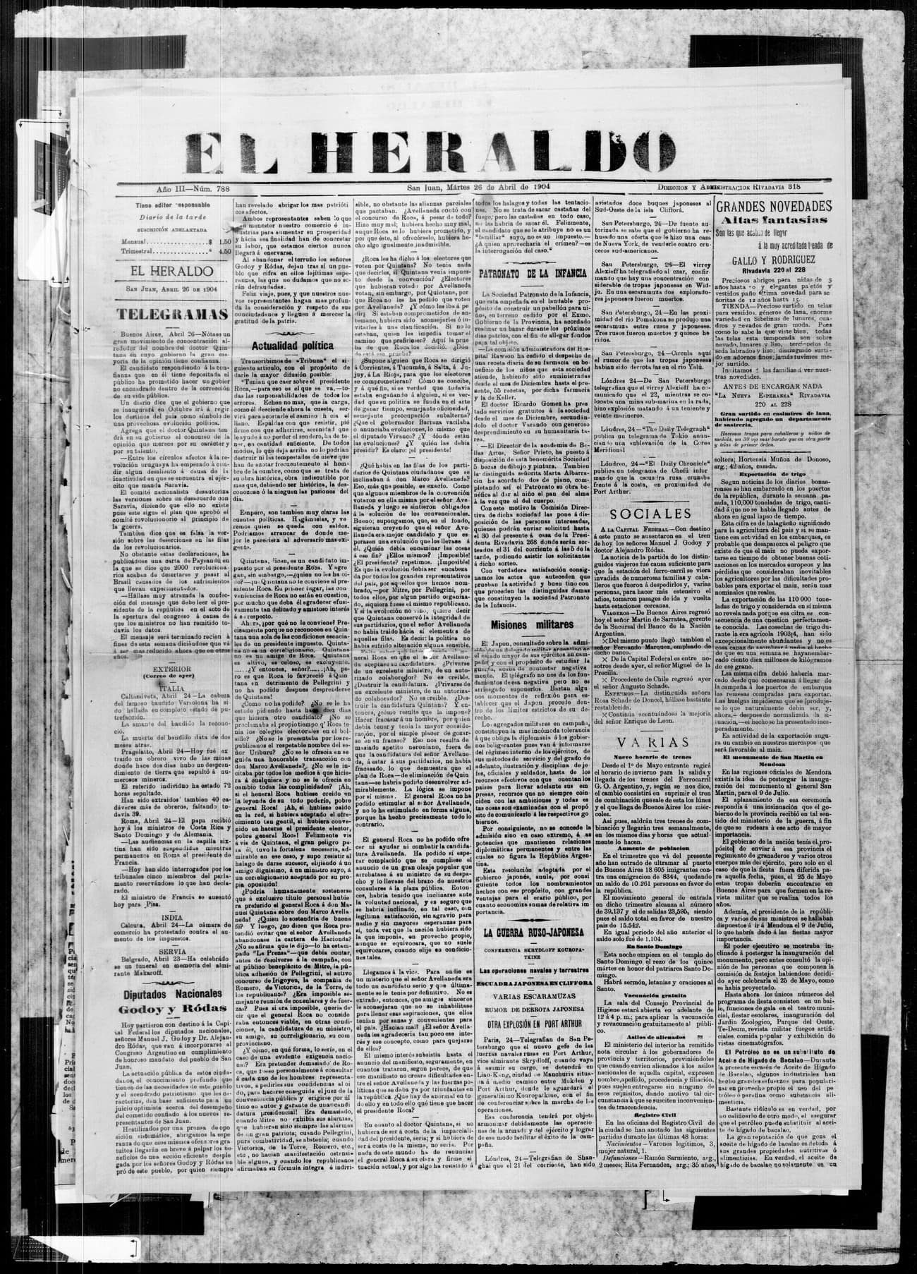 Portada · 26 de Abril de 1904