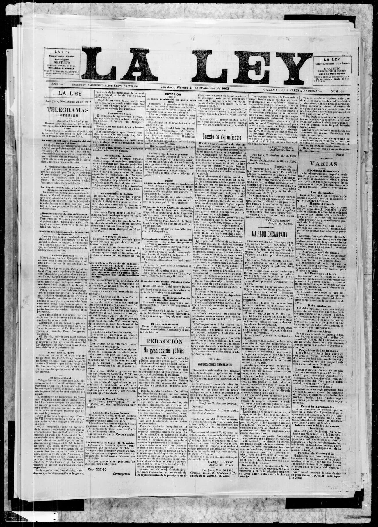 Portada · 21 de Noviembre de 1902