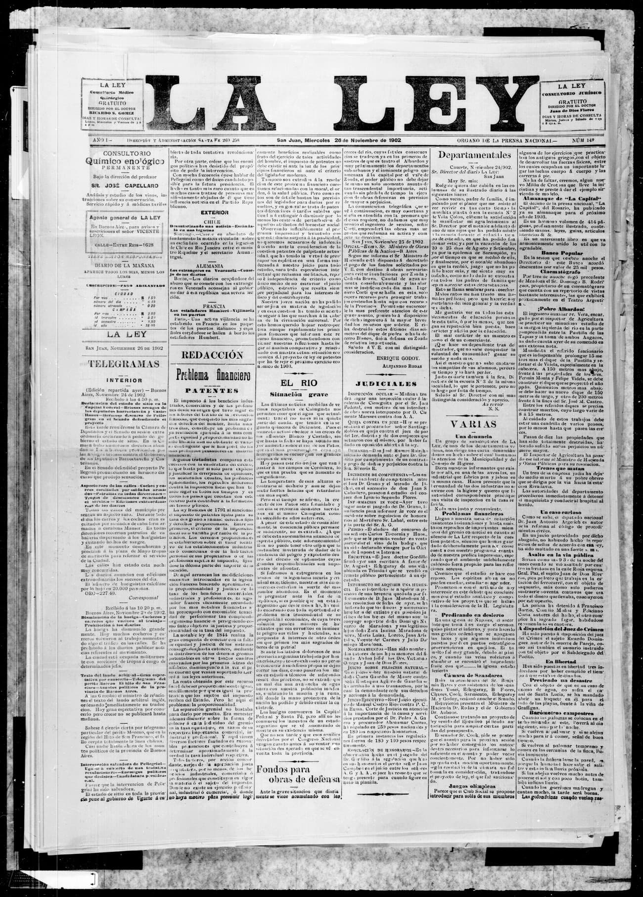 Portada · 26 de Noviembre de 1902