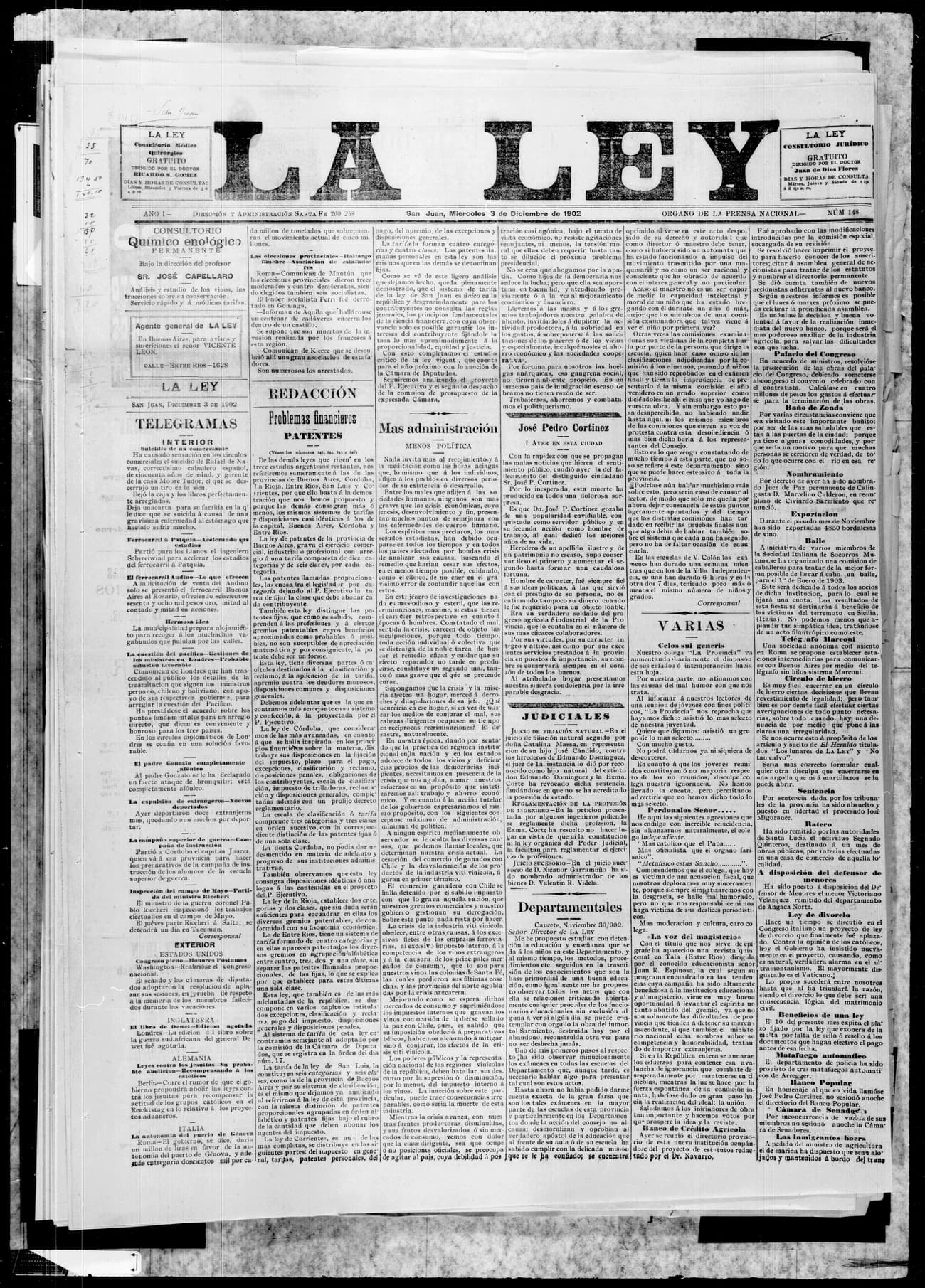 Portada · 3 de Diciembre de 1902