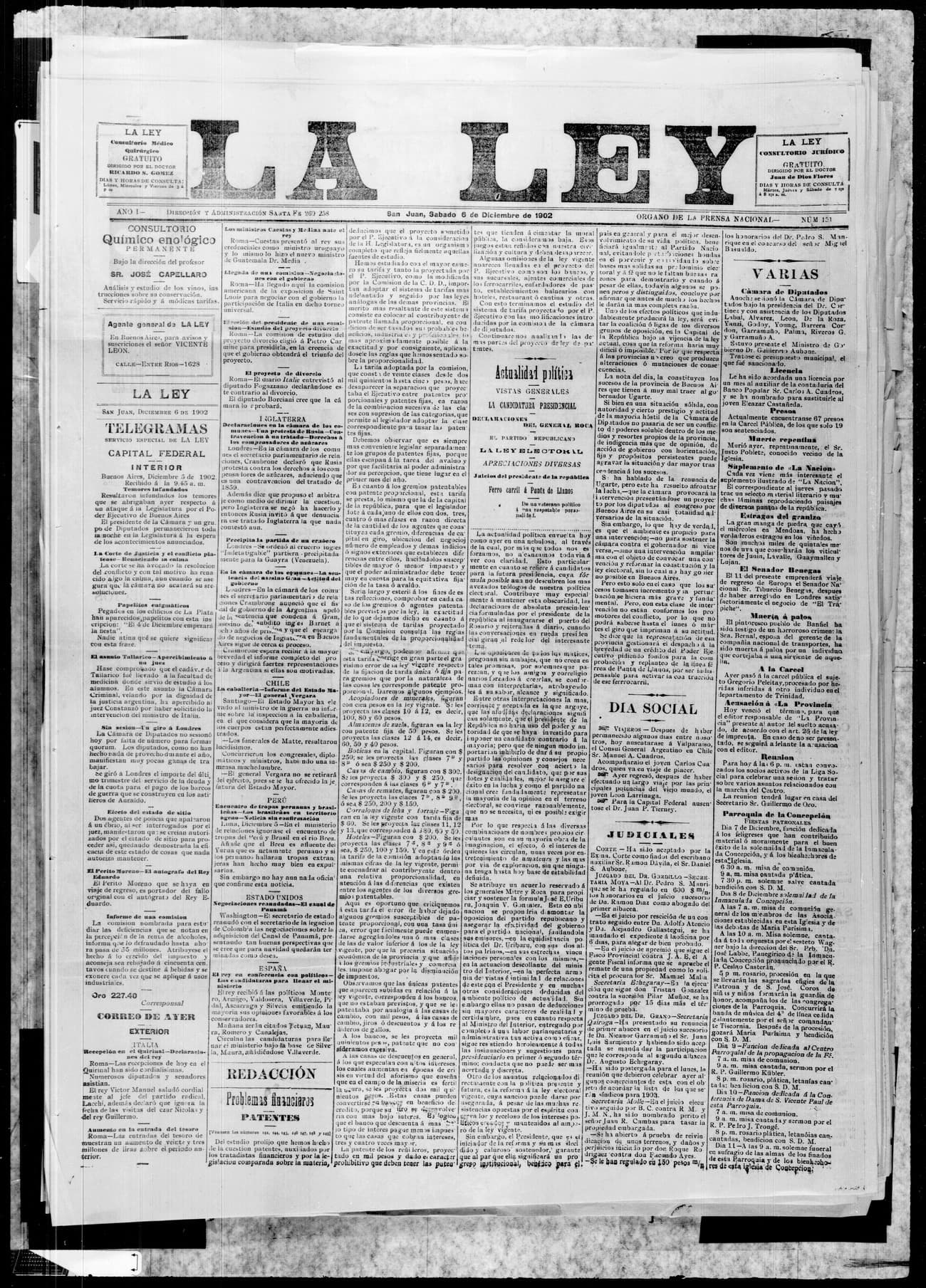 Portada · 6 de Diciembre de 1902